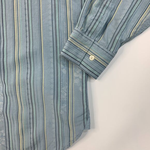 Vintage Tommy Bahama Shirt Mens XL Extra Large Silk Blend Textured Floral Hawaii - Picture 3 of 14